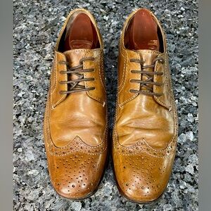 Bostonian Vintage Leather Brogue Wingtip Oxfords Cognac Color Size 9